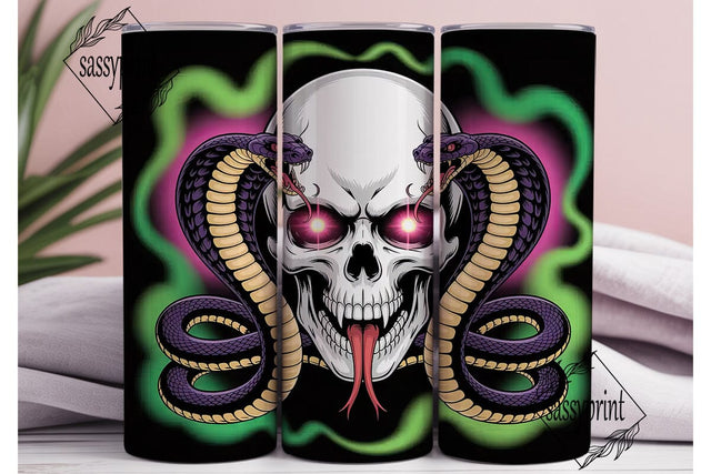 Skull and Cobras Tumbler Wrap Sublimation sassyprint 