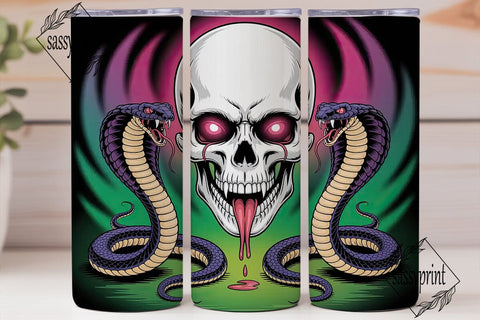 Skull and Cobras Tumbler Wrap Sublimation sassyprint 