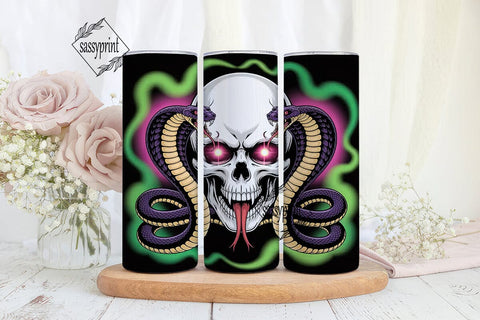 Skull and Cobras Tumbler Wrap Sublimation sassyprint 