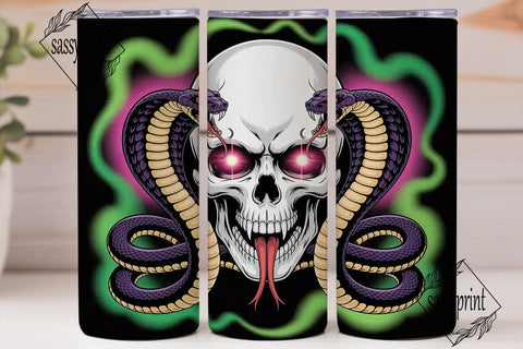 Skull and Cobras Tumbler Wrap Sublimation sassyprint 