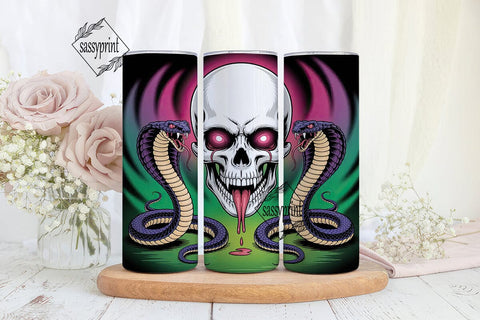 Skull and Cobras Tumbler Wrap Sublimation sassyprint 