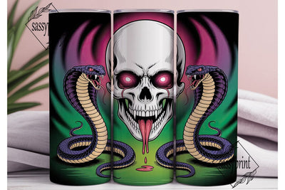 Skull and Cobras Tumbler Wrap Sublimation sassyprint 