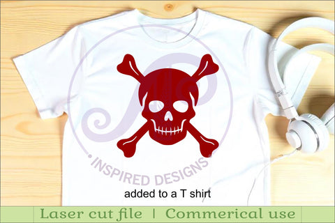 Skull and crossbones silhouette laser cut outs SVG file SVG APInspireddesigns 