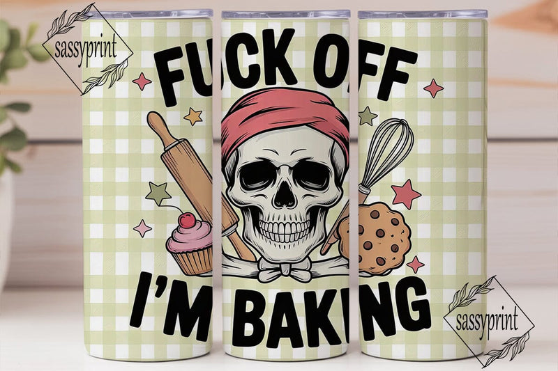 Skull Baker 20oz Tumbler Wrap Sublimation sassyprint 