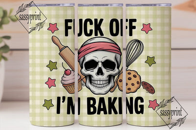 Skull Baker 20oz Tumbler Wrap Sublimation sassyprint 