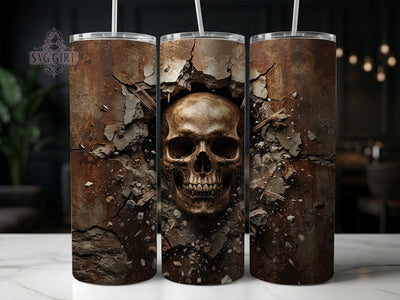 Skull Broken Wall 20oz Tumbler, Skull Broken Wall, Broken Wall, Skull Tumbler, 20oz Tumbler, Wall Tumbler, Gothic Tumbler, Tumbler Wrap Sublimation SvggirlplusArt 
