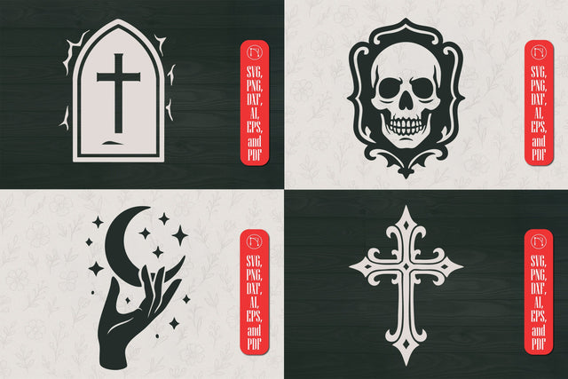 Skull, Cross, Moon Hand, Gravestone Cut Files SVG MD JOYNAL ABDIN 