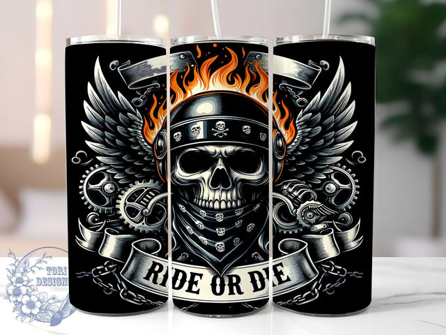 Skull Design, Motorcycle Lover, Tumbler PNG, Sublimation Art, Biker Gift, Edgy Decor, Skull Art, Digital Download Sublimation ToriDesigns 