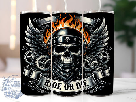 Skull Design, Motorcycle Lover, Tumbler PNG, Sublimation Art, Biker Gift, Edgy Decor, Skull Art, Digital Download Sublimation ToriDesigns 