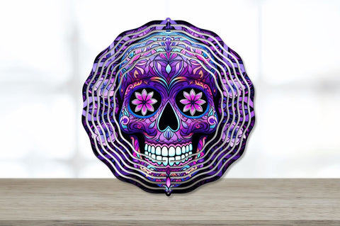 Skull Flower Wind Spinner Sublimation Regulrcrative 