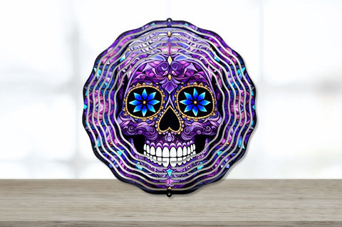 Skull Flower Wind Spinner Sublimation Regulrcrative 