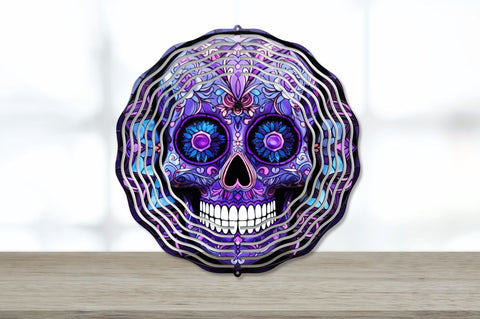 Skull Flower Wind Spinner Sublimation Regulrcrative 