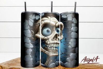skull Halloween PNG / 3d horror tumbler wrap / horror png Sublimation Angelina Semenova 