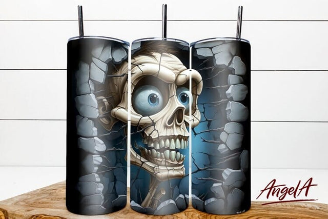 skull Halloween PNG / 3d horror tumbler wrap / horror png Sublimation Angelina Semenova 