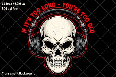 Skull Headphones Bold Rebel Artwork Sublimation Karma Genie Graphics 