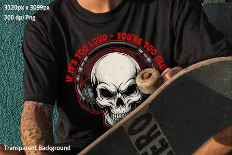 Skull Headphones Bold Rebel Artwork Sublimation Karma Genie Graphics 