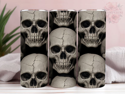 Skull Heads Glow In The Dark 20oz Tumbler Wrap PNG, Skul Tumbler Png, Straight & Tapered Tumbler Wrap, Instant Digital Download Sublimation Li Zamperini 