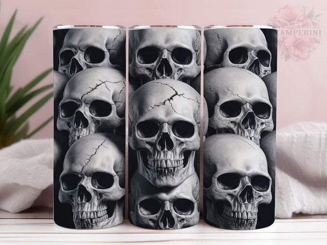 Skull Heads Glow In The Dark 20oz Tumbler Wrap PNG, Skul Tumbler Png, Straight & Tapered Tumbler Wrap, Instant Digital Download Sublimation Li Zamperini 