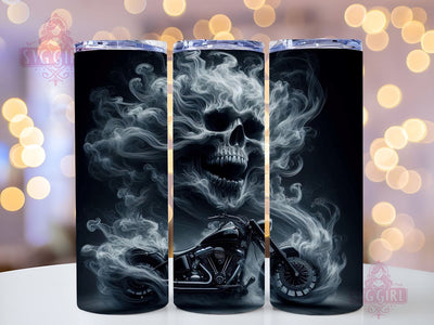 Skull Motorcycle 20oz Tumbler Wrap Sublimation Design, Straight Tapered Tumbler Wrap, Motorcycle Enthusiasts Tumbler Png, Instant Digital Download Sublimation SvggirlplusArt 