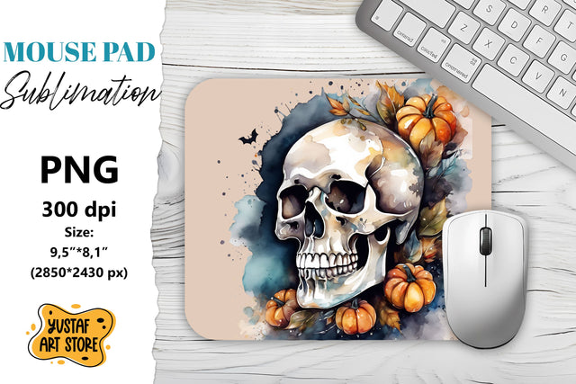 Skull mouse pad sublimation. Halloween mouse pad Sublimation Yustaf Art Store 