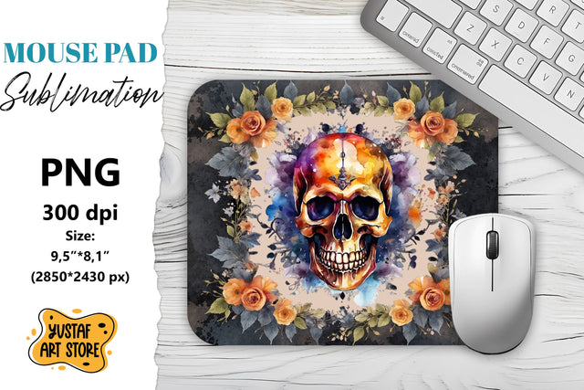 Skull mouse pad sublimation. Halloween mouse pad Sublimation Yustaf Art Store 