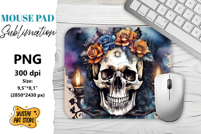 Skull mouse pad sublimation. Halloween mouse pad Sublimation Yustaf Art Store 