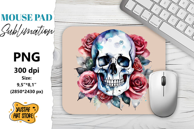 Skull mouse pad sublimation. Halloween mouse pad Sublimation Yustaf Art Store 