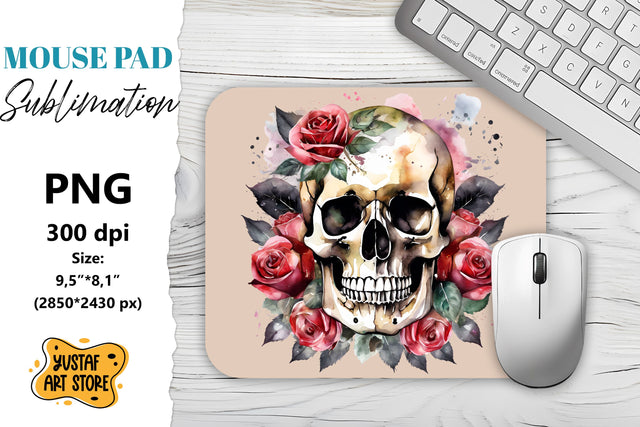 Skull mouse pad sublimation. Halloween mouse pad Sublimation Yustaf Art Store 