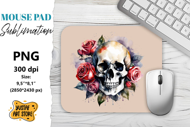Skull mouse pad sublimation. Halloween mouse pad Sublimation Yustaf Art Store 