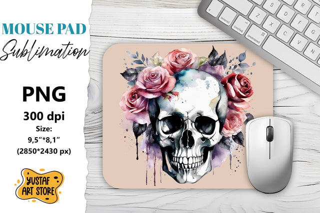 Skull mouse pad sublimation. Halloween mouse pad Sublimation Yustaf Art Store 