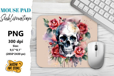 Skull mouse pad sublimation. Halloween mouse pad Sublimation Yustaf Art Store 