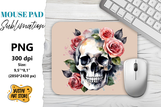 Skull mouse pad sublimation. Halloween mouse pad Sublimation Yustaf Art Store 