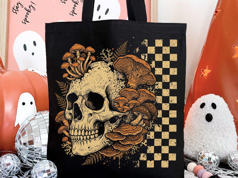 Skull Mushroom PNG, Gothic Mycology Sublimation Design SVG DesignDestine 