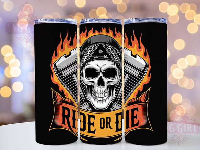 Skull Rider Biker Club Tumbler, Motorcycle Lover Gift, Skull Rider Design, Chopper Life Present, Biker Gang Tumbler, Road Rider Gift, Motorcycle Club Cup Sublimation SvggirlplusArt 