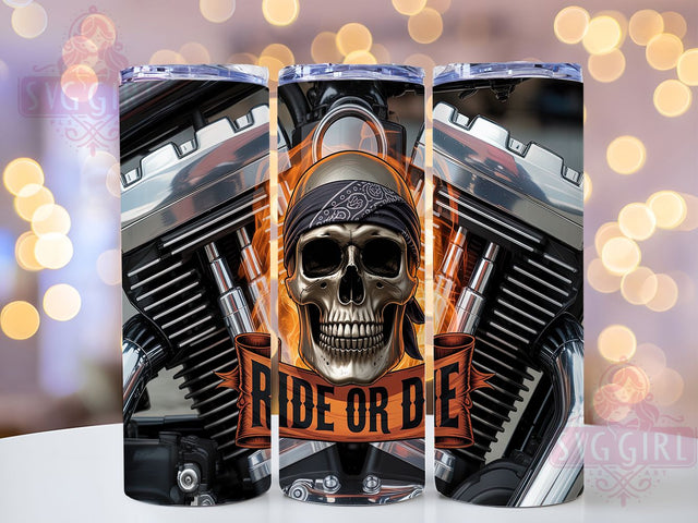 Skull Rider Biker Club Tumbler, Motorcycle Lover Gift, Skull Rider Design, Chopper Life Present, Biker Gang Tumbler, Road Rider Gift, Motorcycle Club Cup Sublimation SvggirlplusArt 