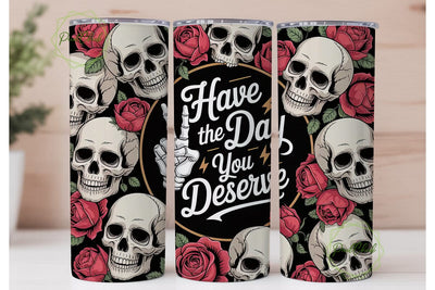 Skull & Roses Tumbler Wrap 20oz Sublimation PixelChick 