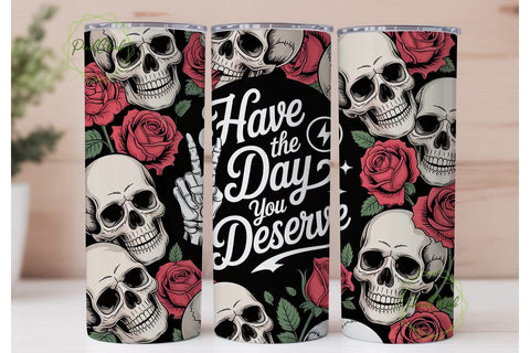 Skull & Roses Tumbler Wrap 20oz Sublimation PixelChick 