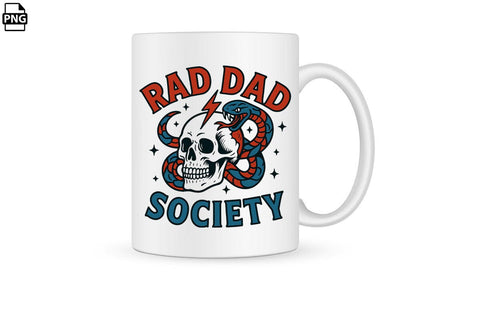 Skull Snake Rad Dad Society Father's Day PNG Printable File Sublimation Creativedesigntee 