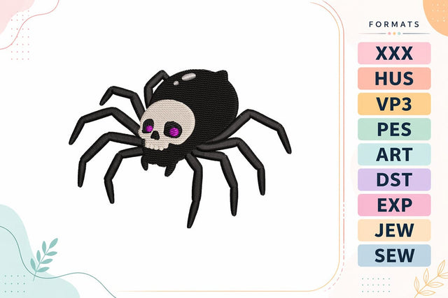 Skull Spider with Purple Eyes Halloween Embroidery Design Embroidery/Applique DESIGNS sg embroidery 