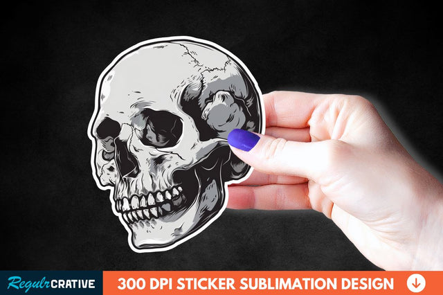 Skull Sticker Clipart Sublimation Regulrcrative 