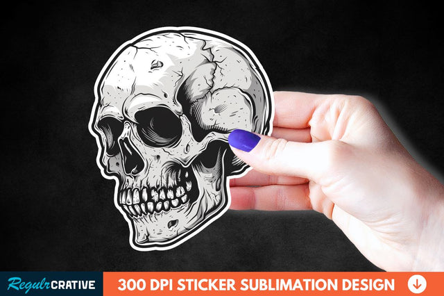 Skull Sticker Clipart Sublimation Regulrcrative 