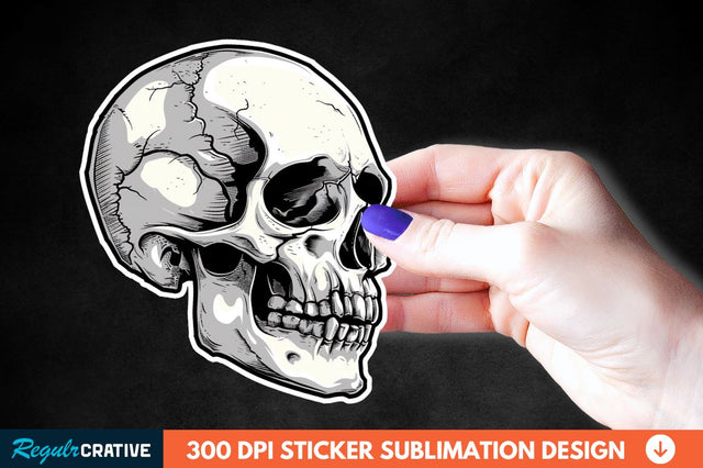 Skull Sticker Clipart Sublimation Regulrcrative 