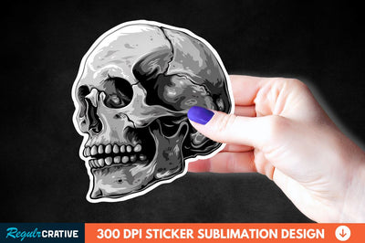 Skull Sticker Clipart Sublimation Regulrcrative 