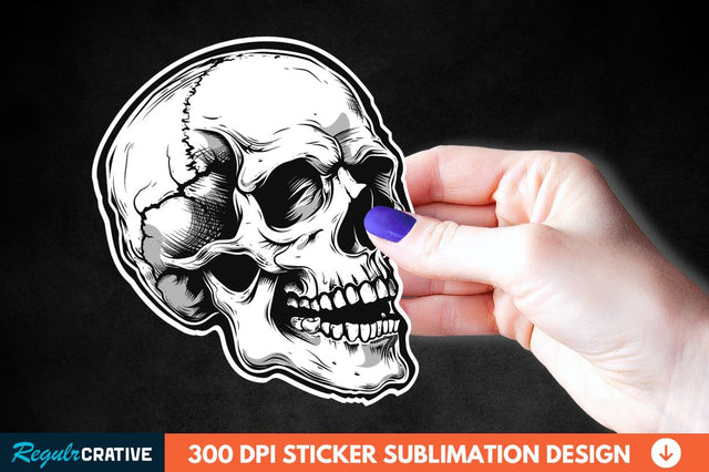 Skull Sticker Clipart Sublimation Regulrcrative 