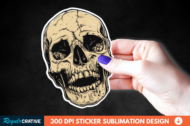 Skull Sticker Clipart Sublimation Regulrcrative 