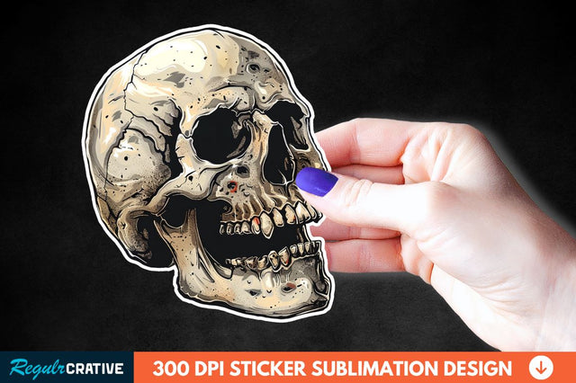 Skull Sticker Clipart Sublimation Regulrcrative 