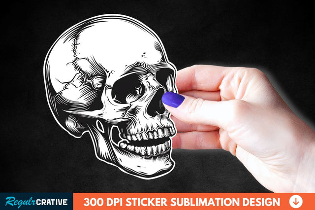 Skull Sticker Clipart Sublimation Regulrcrative 