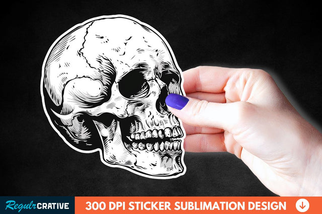 Skull Sticker Clipart Sublimation Regulrcrative 