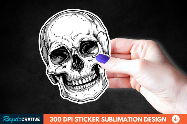 Skull Sticker Clipart Sublimation Regulrcrative 