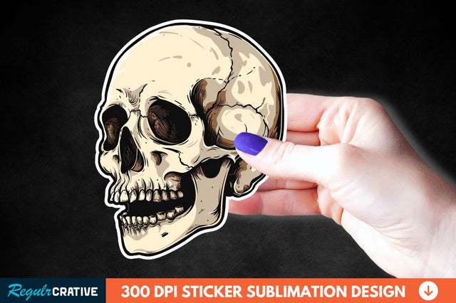 Skull Sticker Clipart Sublimation Regulrcrative 